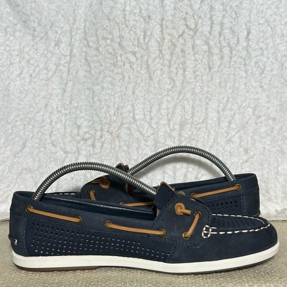 Sperry Womens Blue Perforated Leather SlipOn Casual Loafer Boat DeckShoes SZ 8.5 - Picture 5 of 10